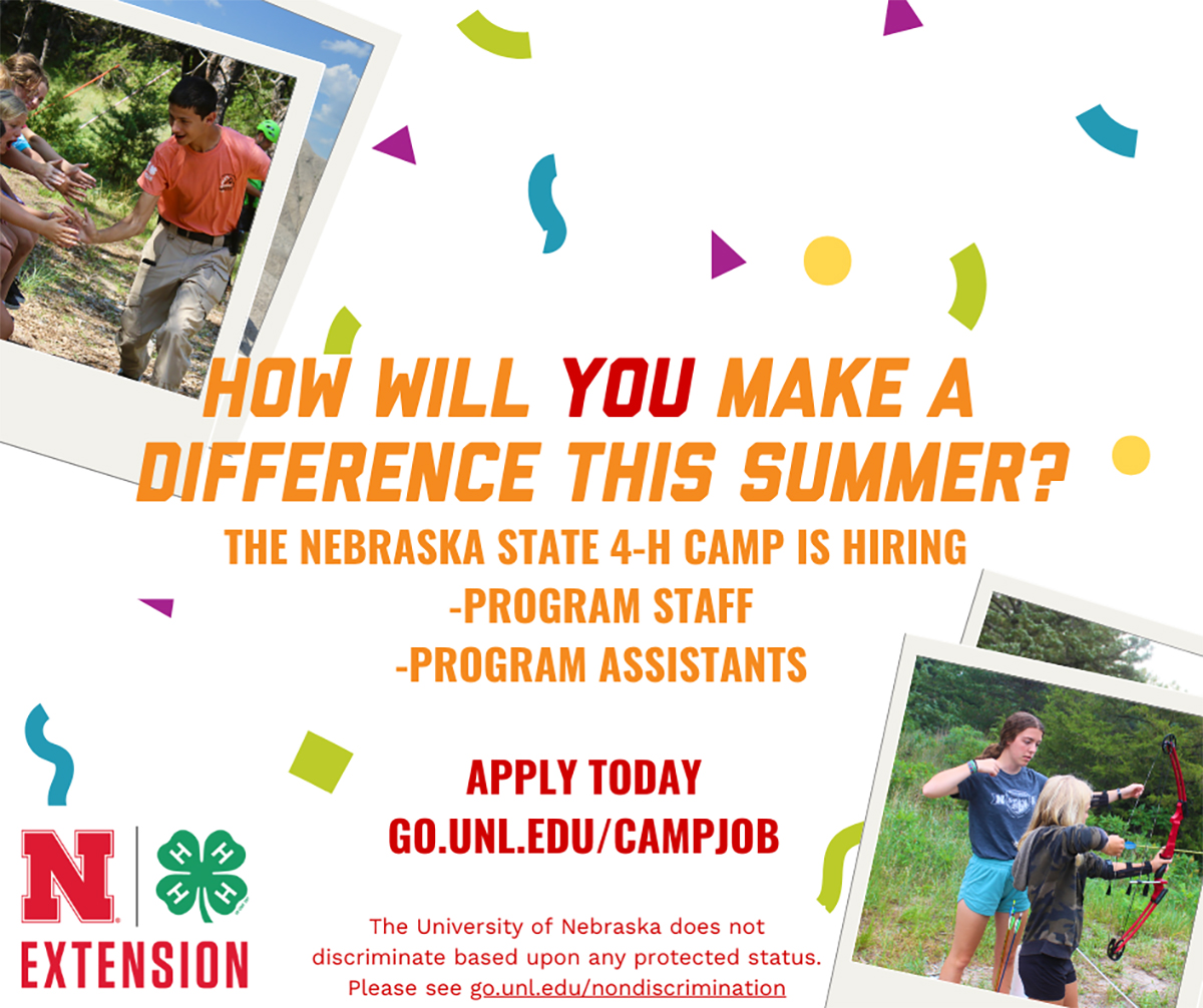 Need a Summer Job? Nebraska 4-H Summer Camps Are Hiring!